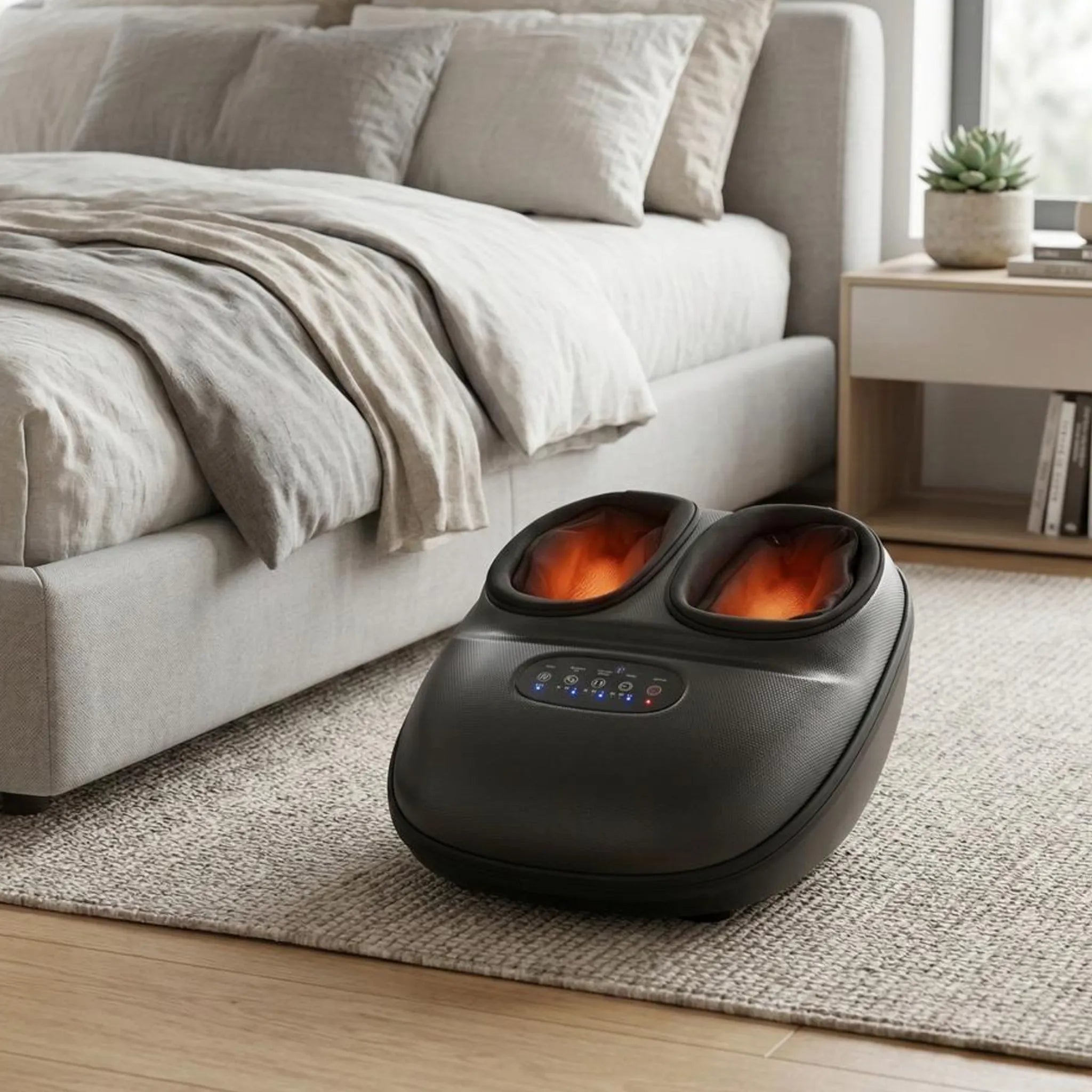 Elektrisches Fußmassagegerät mit Wärmefunktion und Luftkompression für Entspannung und Linderung zu Hause | Sansoti