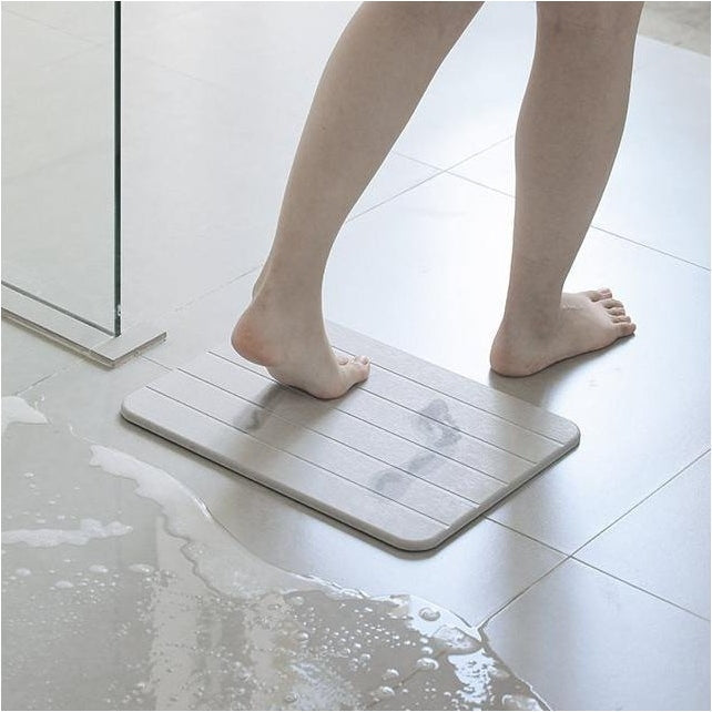 Badmat Diatomiet Steen Grijs 60x39cm Sneldrogend Antischimmel Natuurlijk Badkamer | Sansoti