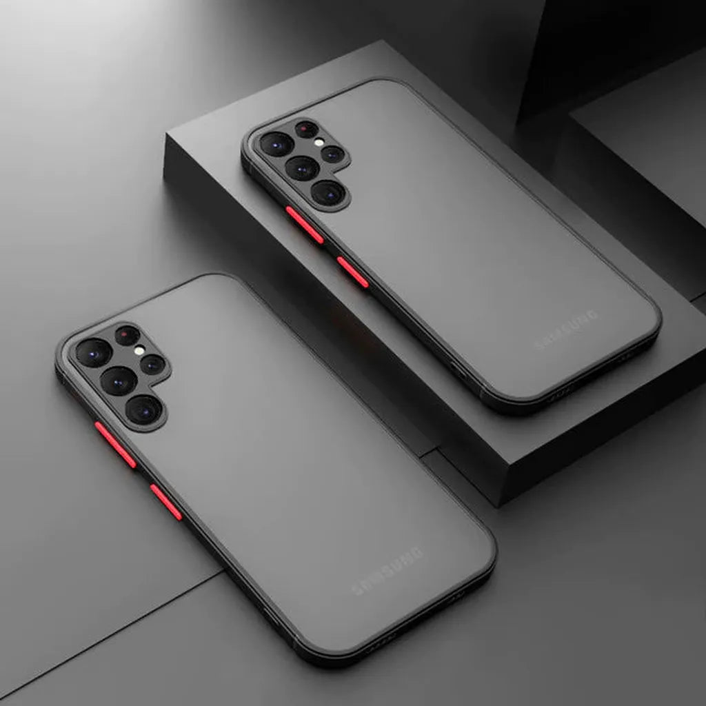 Schokbestendige Matte Siliconen Telefoonhoes Samsung Galaxy Case met Kleuraccenten Bescherming Smartphone | Sansoti