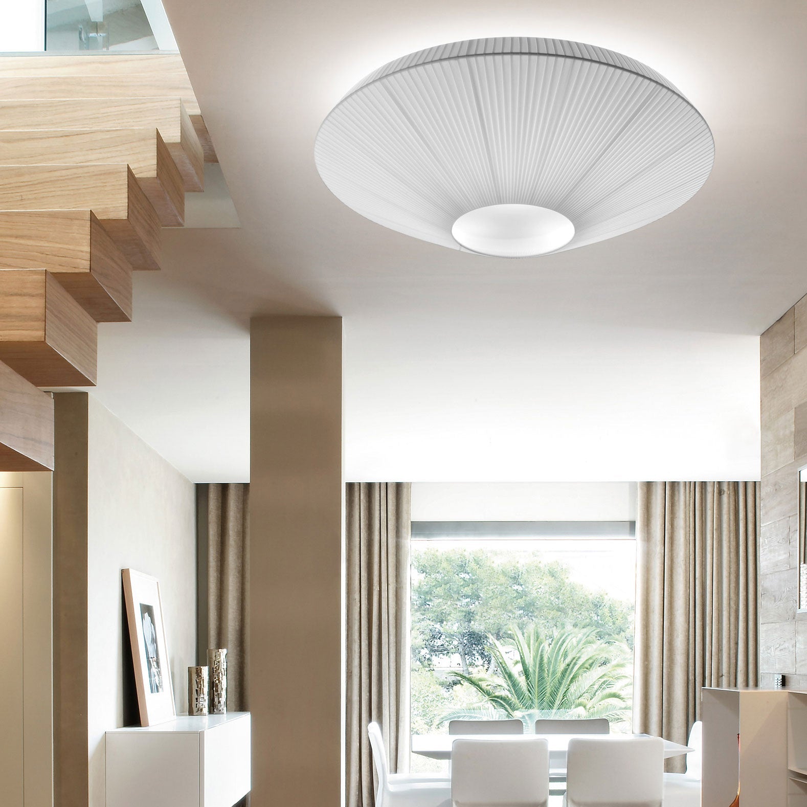 Plafondlamp Oosterse Stijl Stoffen Kap Zachte Verlichting voor Eetkamer Woonkamer Dimbaar 3 Maten | Sansoti