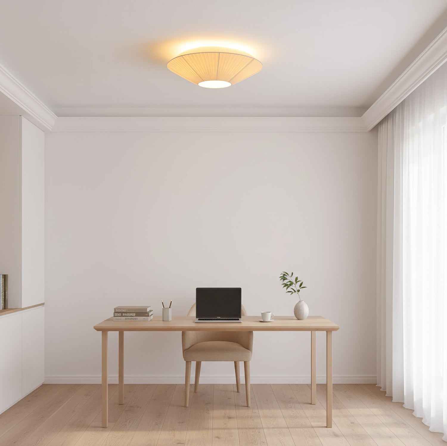 Plafondlamp Oosterse Stijl Stoffen Kap Zachte Verlichting voor Eetkamer Woonkamer Dimbaar 3 Maten | Sansoti