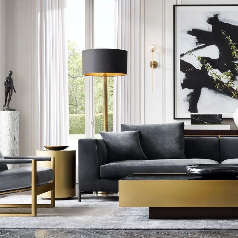 Applique murale en cristal avec boule en verre et finition en laiton pour un éclairage d’ambiance du salon, de la chambre et de l’entrée | Sansoti