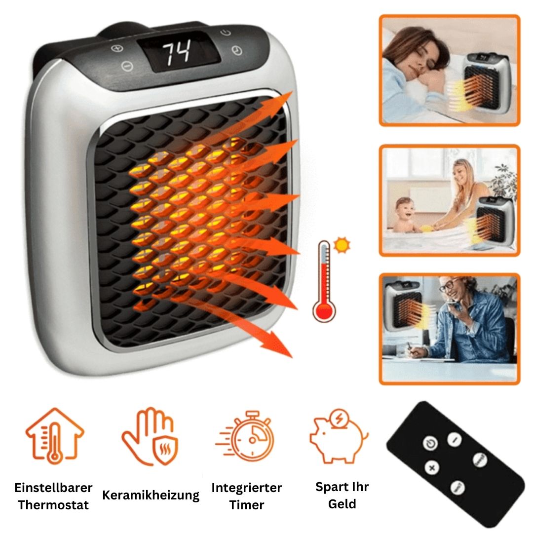 Compacte Keramische Kachel 800W met Afstandsbediening - Draagbare Elektrische Verwarming voor Huis Kantoor | Sansoti