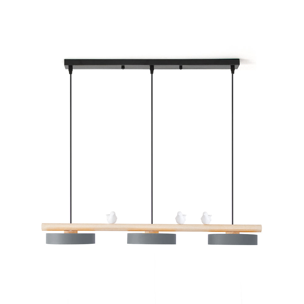 Hanglamp Met Vogels Houten Balk LED 80cm Modern Design | Sansoti