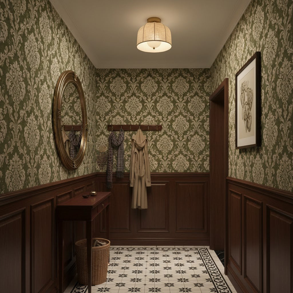 Linnen plafondlamp met gouden ijzeren frame rustiek design warm sfeerlicht voor slaapkamer woonkamer hal entree landelijk | Sansoti