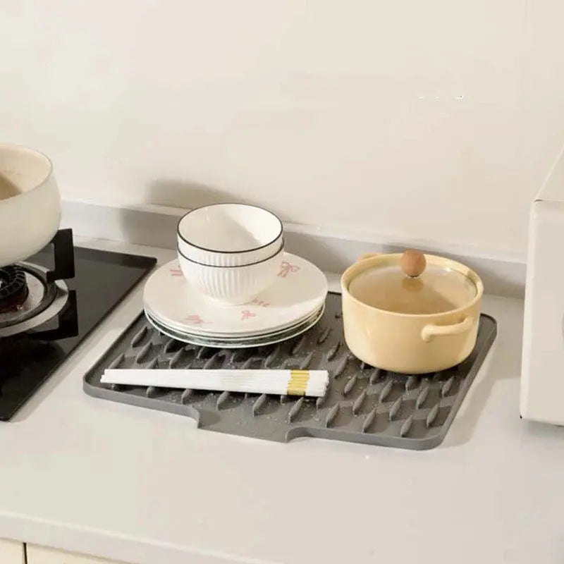 Siliconen Droogmat voor Aanrecht – Hittebestendig tot 230°C & Snel Drogend – Antislip Afdruipmat 40x32,5cm | Sansoti