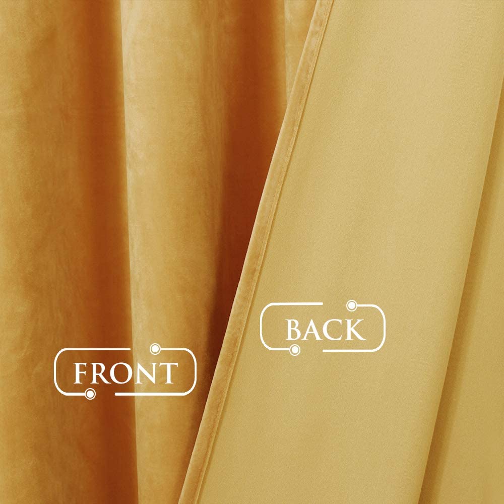 Velvet Blackout Curtains with Silver Rings 2 Panels | Sansoti