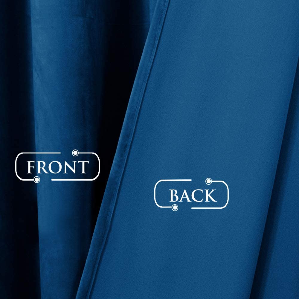 Velvet Blackout Curtains with Silver Rings 2 Panels | Sansoti