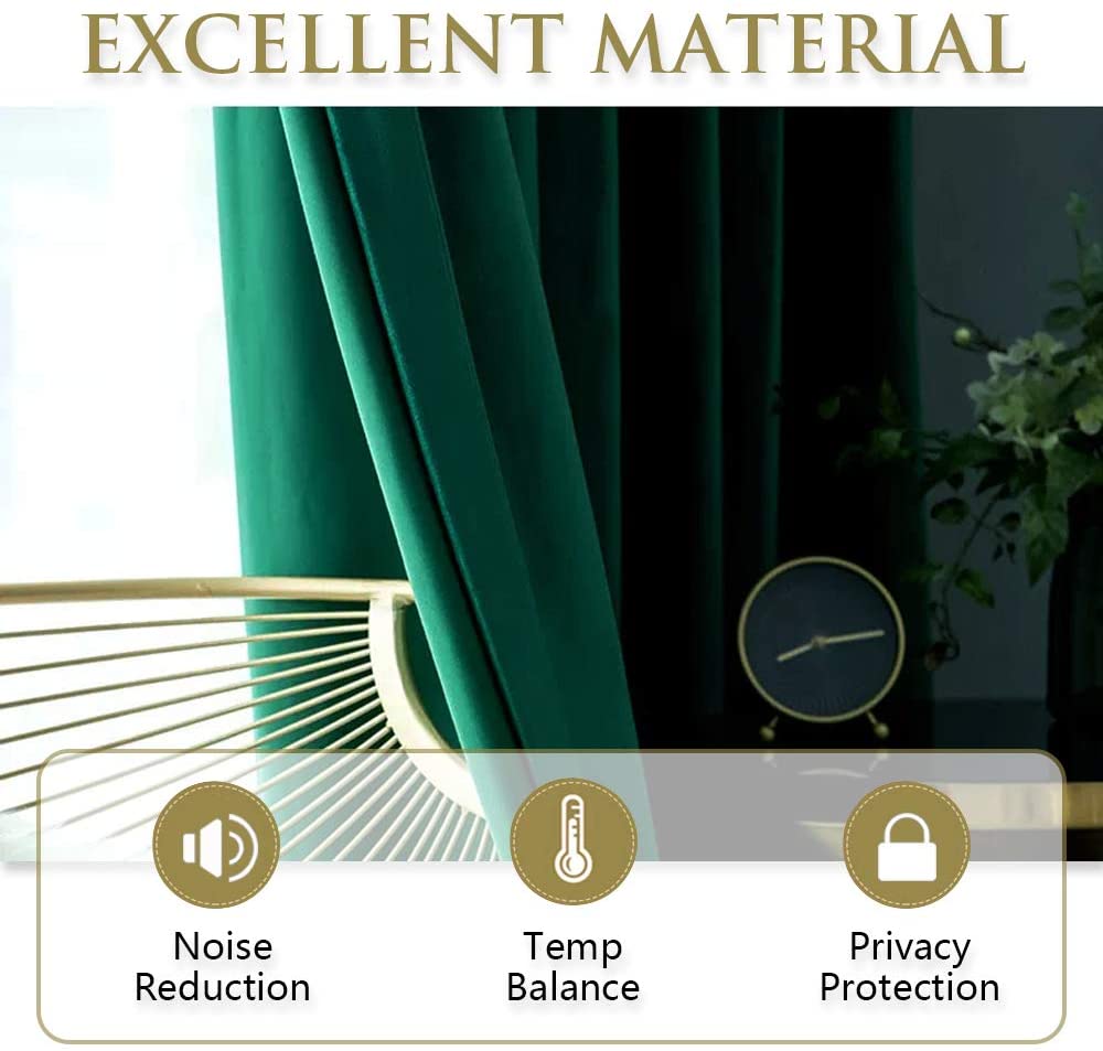 Velvet Blackout Curtains with Silver Rings 2 Panels | Sansoti