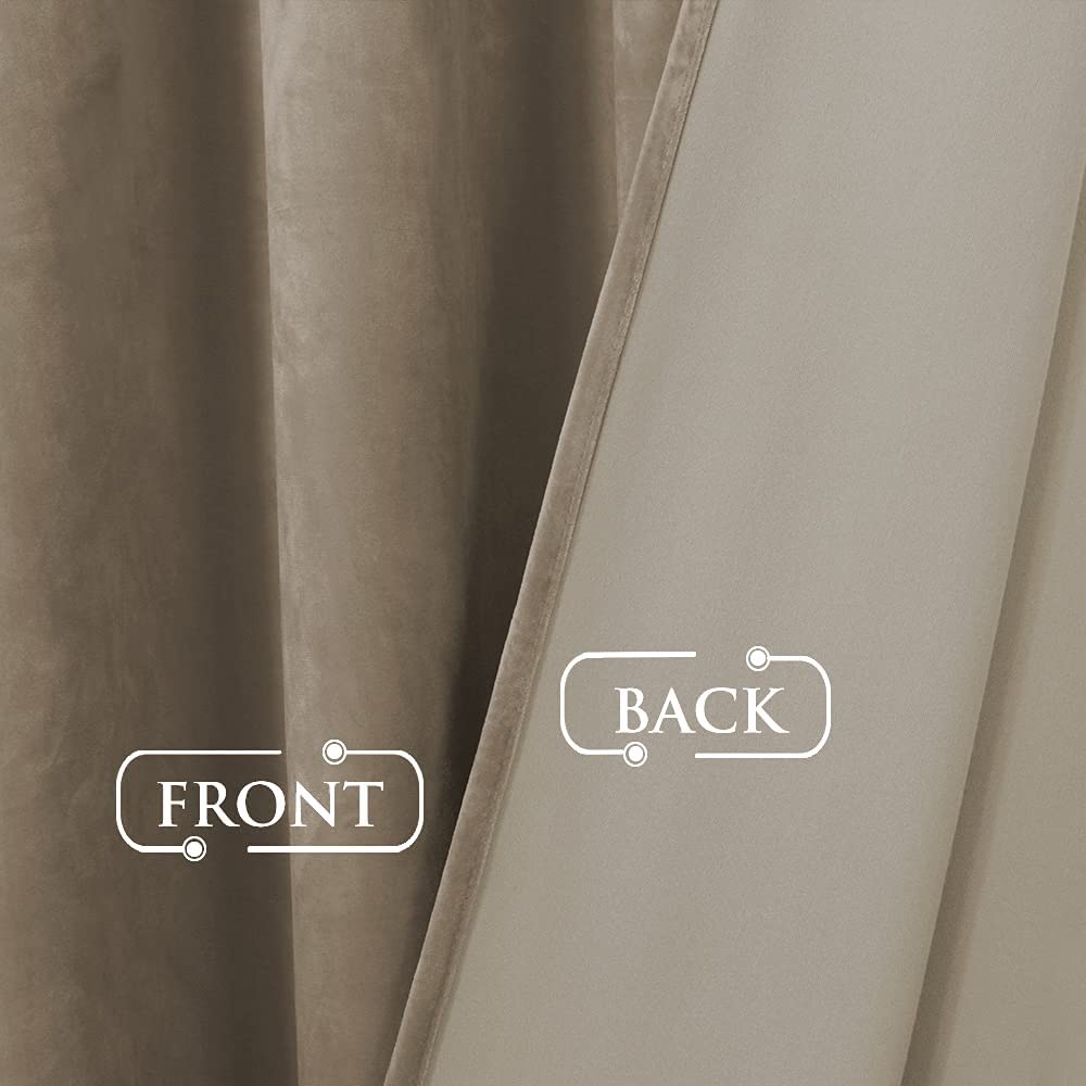 Velvet Blackout Curtains with Silver Rings 2 Panels | Sansoti