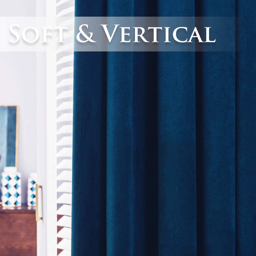 Velvet Blackout Curtains with Silver Rings 2 Panels | Sansoti