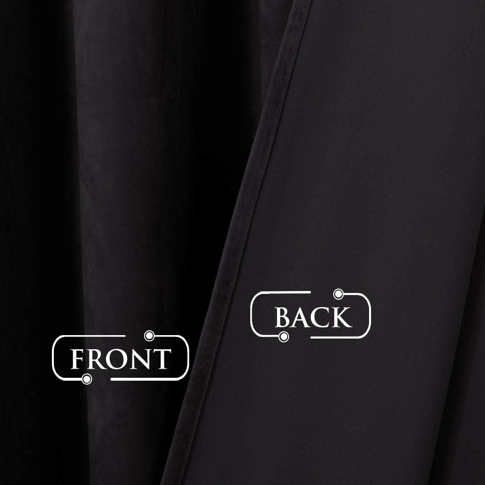 Velvet Blackout Curtains with Silver Rings 2 Panels | Sansoti