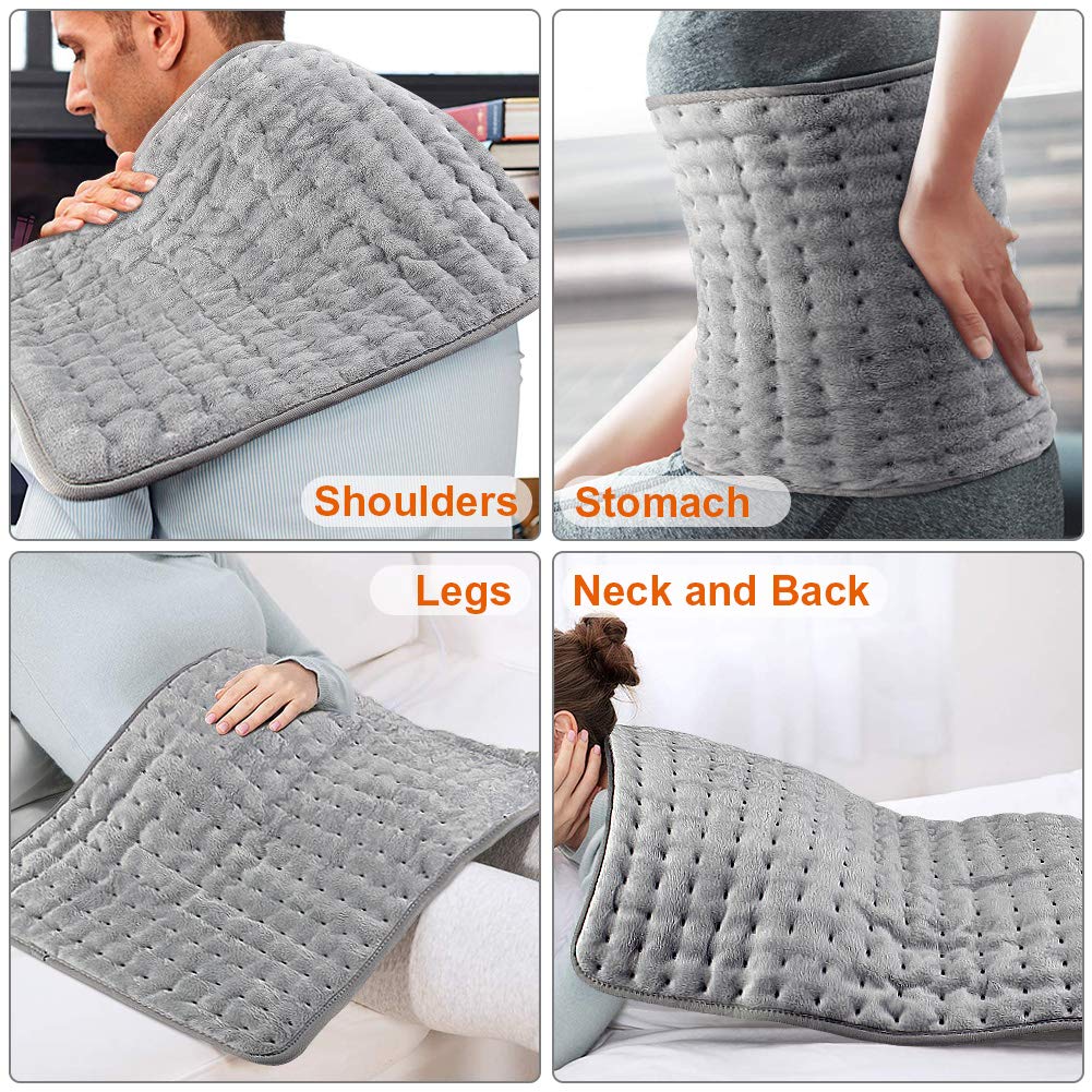Electric Heating Pad with 10 Temperature Settings and Timer for Back Neck Abdomen Legs Pain Relief | Sansoti