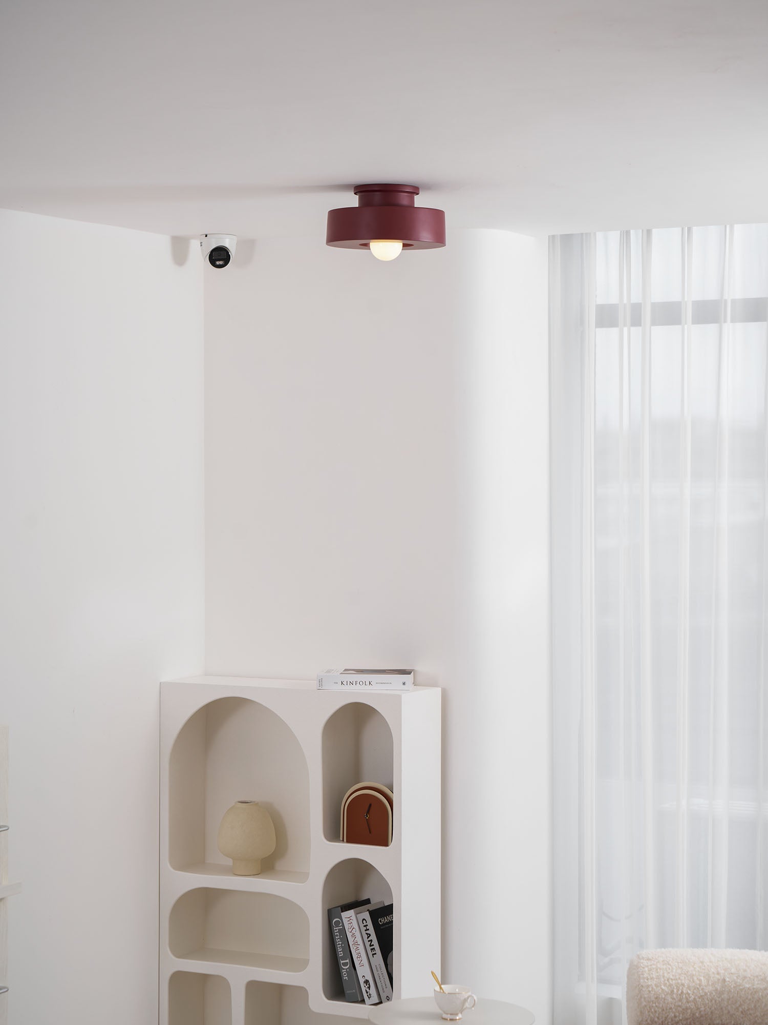 Plafondlamp Simon met Gestapelde Cilindervormen Hars Beschikbaar in Rood Groen Zwart E26 E27 Fitting Ø30×15cm Minimalistisch Design Geometrisch Sculptuur Verlichtingselement | Sansoti