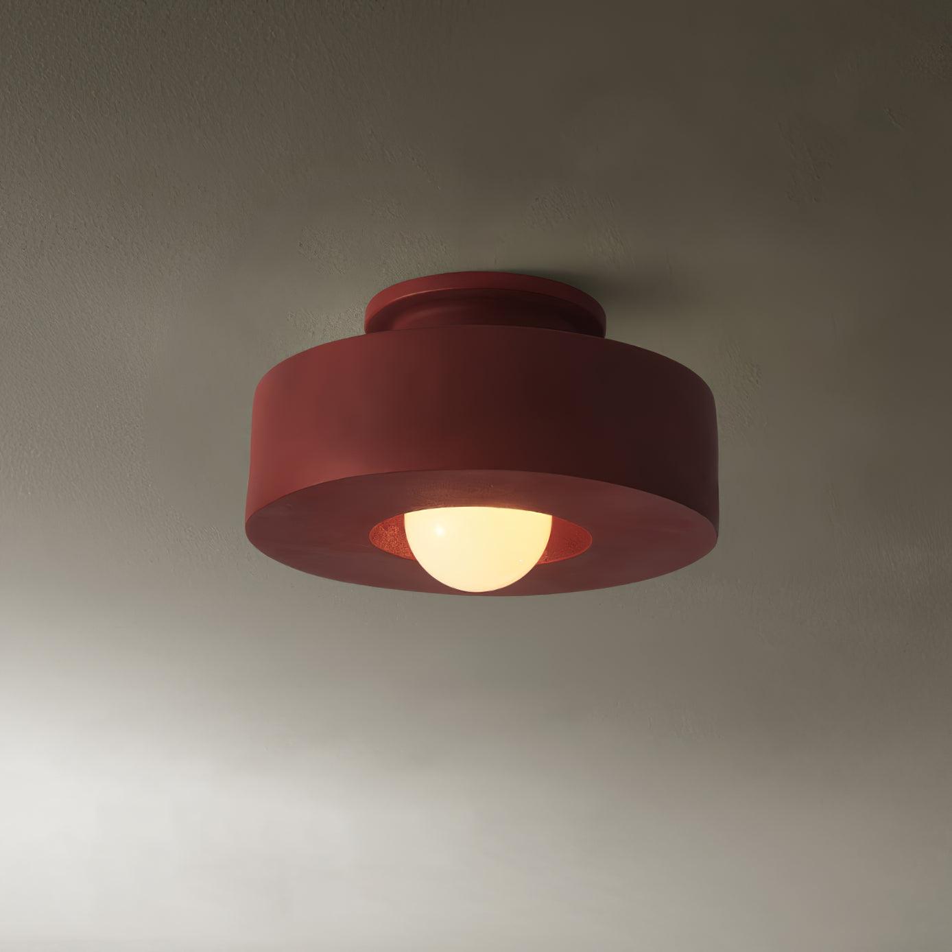 Plafondlamp Simon met Gestapelde Cilindervormen Hars Beschikbaar in Rood Groen Zwart E26 E27 Fitting Ø30×15cm Minimalistisch Design Geometrisch Sculptuur Verlichtingselement | Sansoti