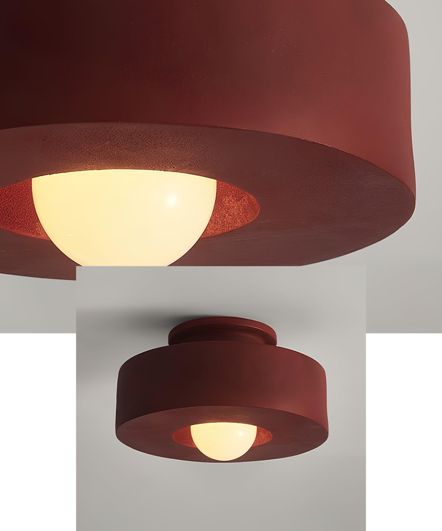 Plafondlamp Simon met Gestapelde Cilindervormen Hars Beschikbaar in Rood Groen Zwart E26 E27 Fitting Ø30×15cm Minimalistisch Design Geometrisch Sculptuur Verlichtingselement | Sansoti