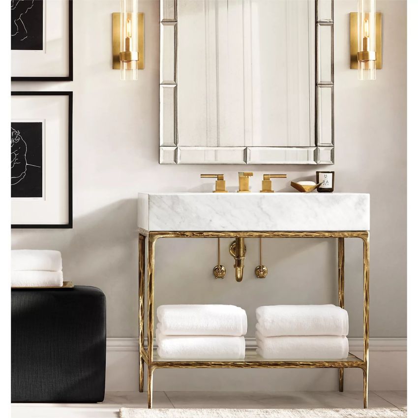 Applique murale en verre et acier avec effet bougie LED à intensité variable Éclairage mural rustique et moderne pour chambre, couloir et salon | Sansoti