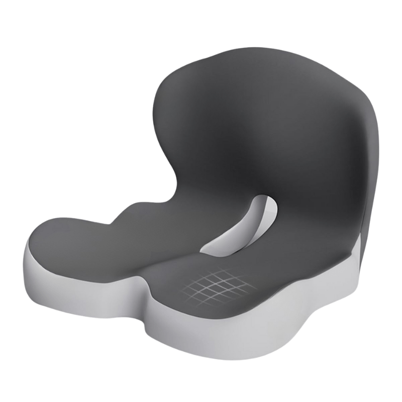 ErgoComfort Zitkussen Memory Foam Ergonomisch Drukverlagend Antislip | Bureaustoel Auto Thuiswerken Rugpijn Steunkussen Zitkussens | Sansoti