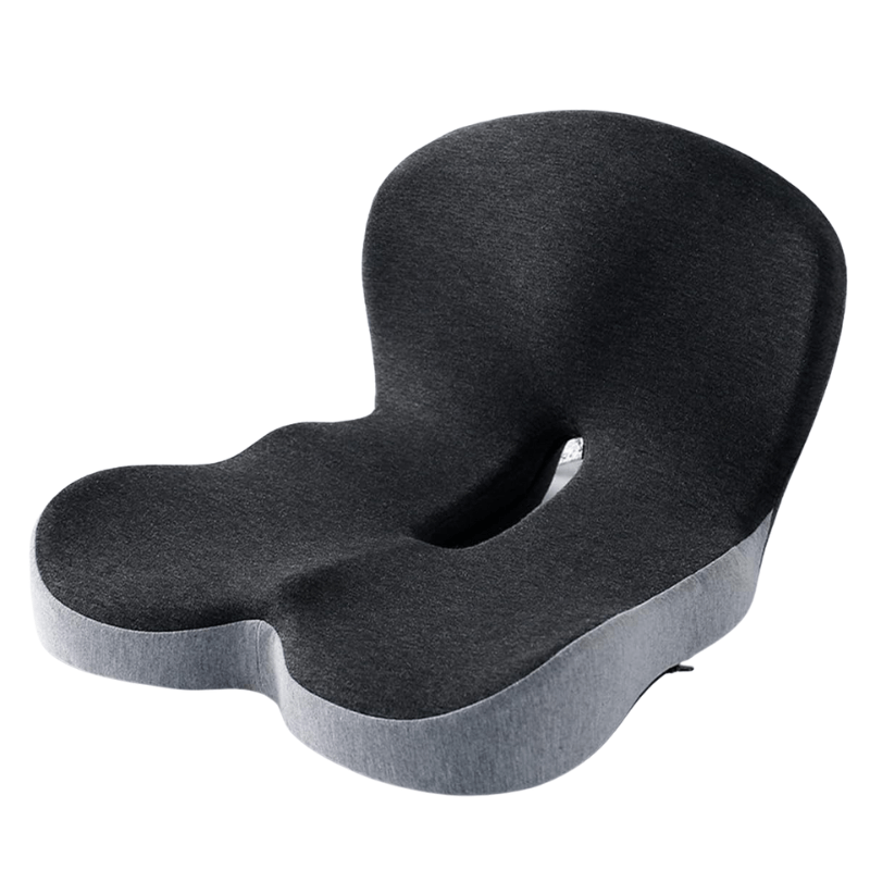 ErgoComfort Zitkussen Memory Foam Ergonomisch Drukverlagend Antislip | Bureaustoel Auto Thuiswerken Rugpijn Steunkussen Zitkussens | Sansoti