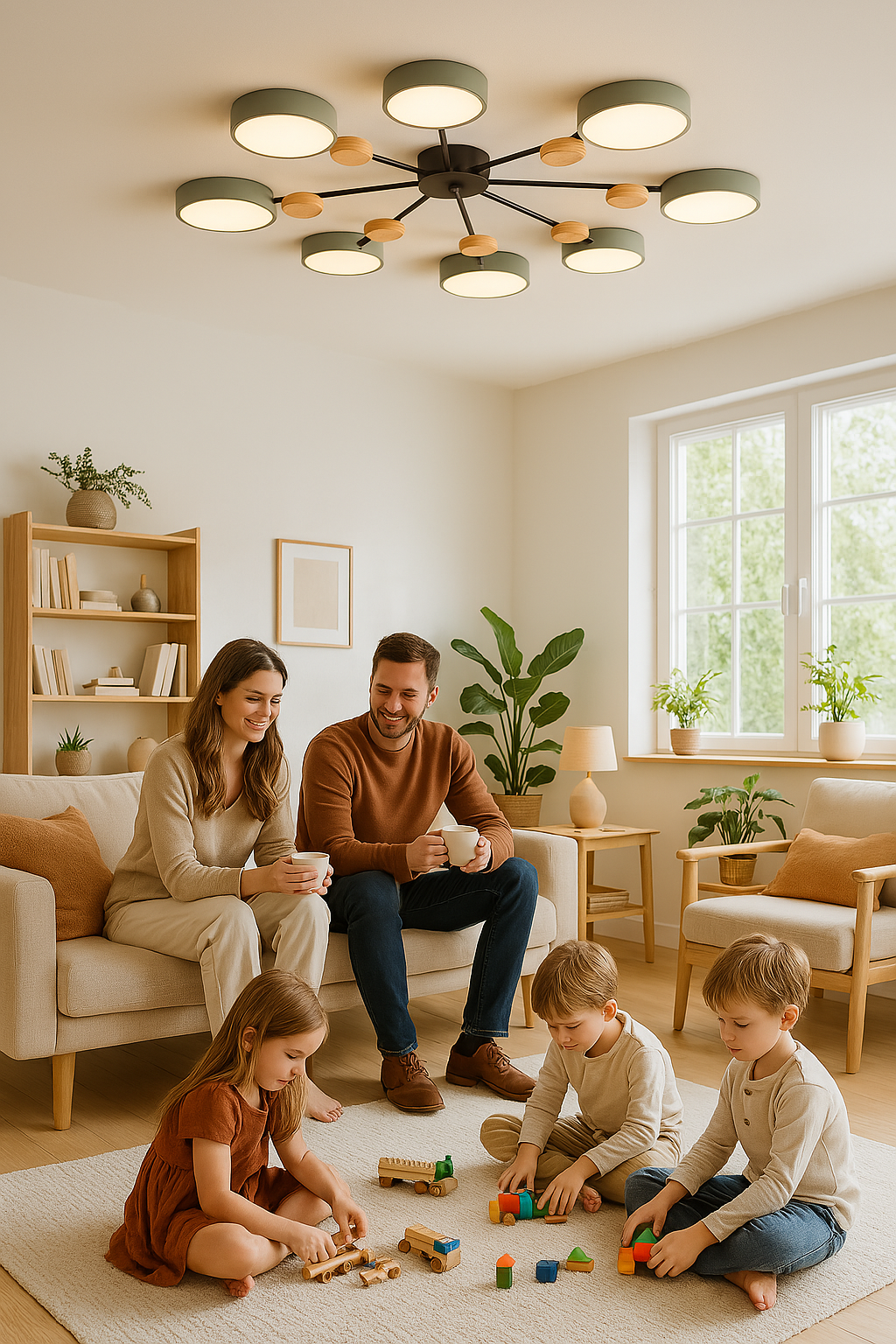 Moderne Plafondlamp met Vertakt Design – Warm LED-licht – Energiezuinig & Duurzaam – Scandinavische Sfeer voor Woonkamer, Eetkamer en Kantoor | Sansoti