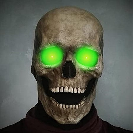 Realistic Skull Mask Latex Unisex Gray White Halloween Party Mask Full Skull Horror Costume | Sansoti