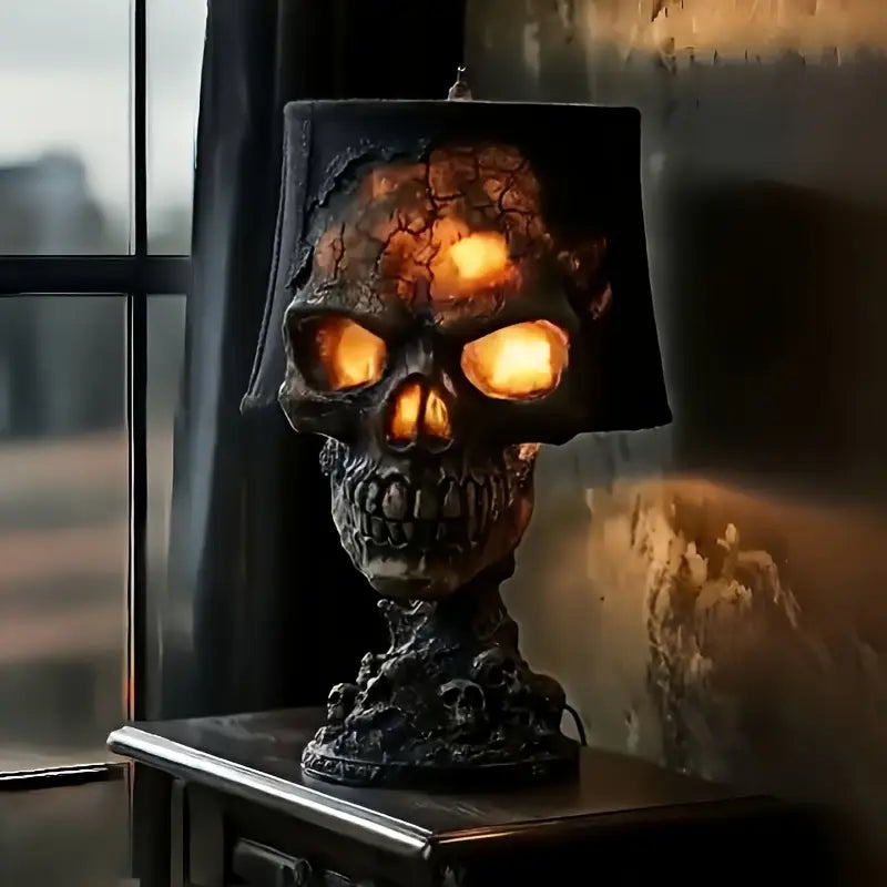 Skull Lava Lamp Red-Orange 20cm Mood Lighting Decorative Table Lamp with Flowing Effect Modern Design | Sansoti