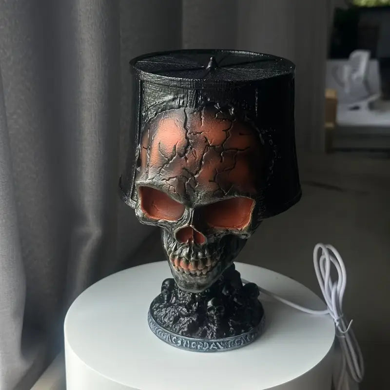 Skull Lava Lamp Red-Orange 20cm Mood Lighting Decorative Table Lamp with Flowing Effect Modern Design | Sansoti