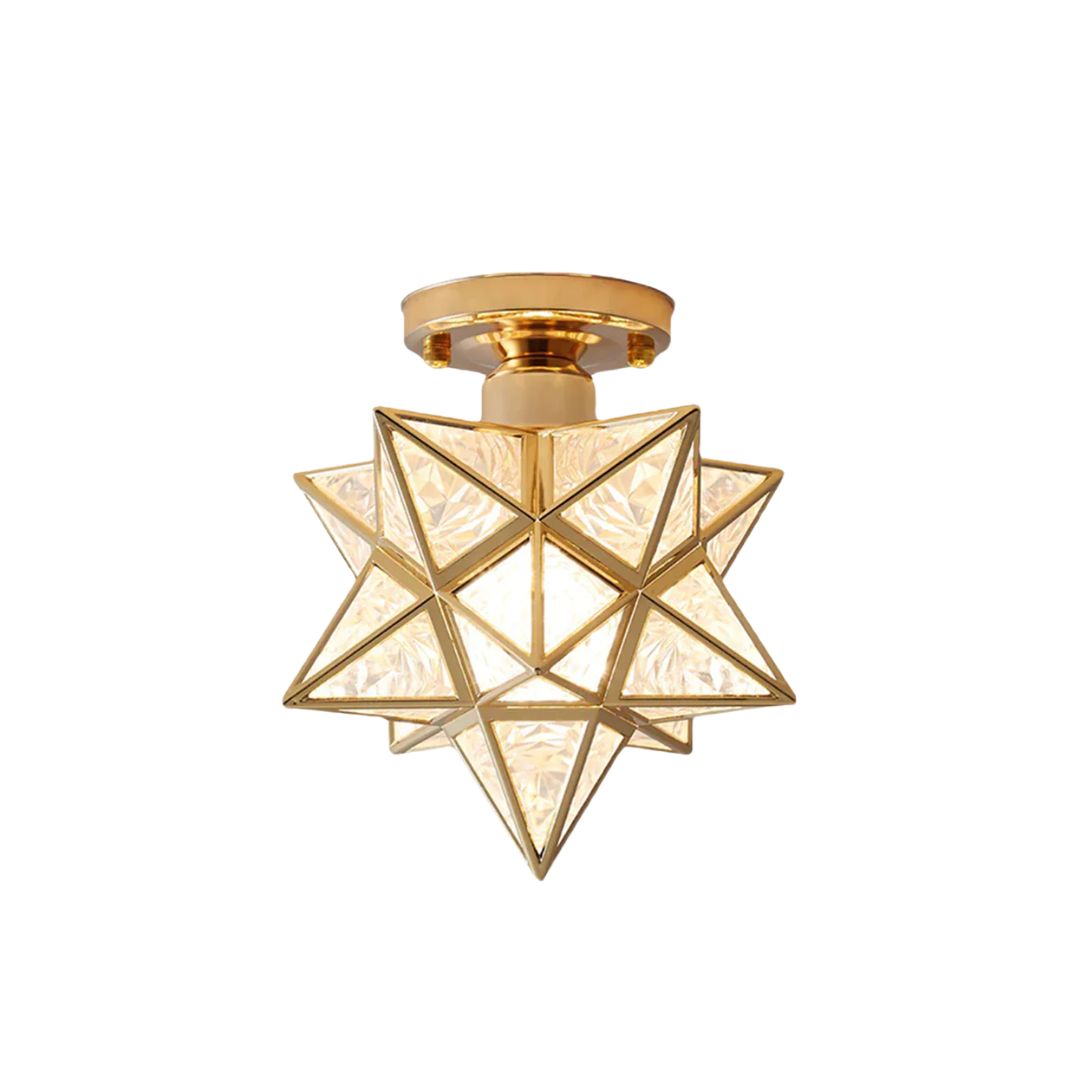 Pinlo Sternförmige Deckenleuchte E27 Gold Flur Schlafzimmer Beleuchtung geometrisches Design Deckenleuchte modern klassisch kompakt 20 cm | Restfield