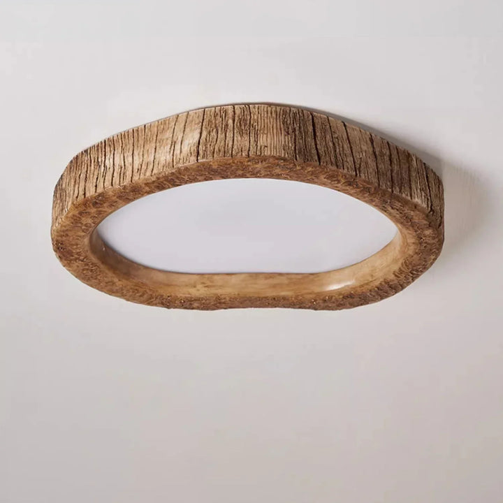LED Ceiling Light with Wood-Look Resin, Warm Light, Rustic Scandinavian Ambient Lighting for Living Room and Bedroom | Sansoti