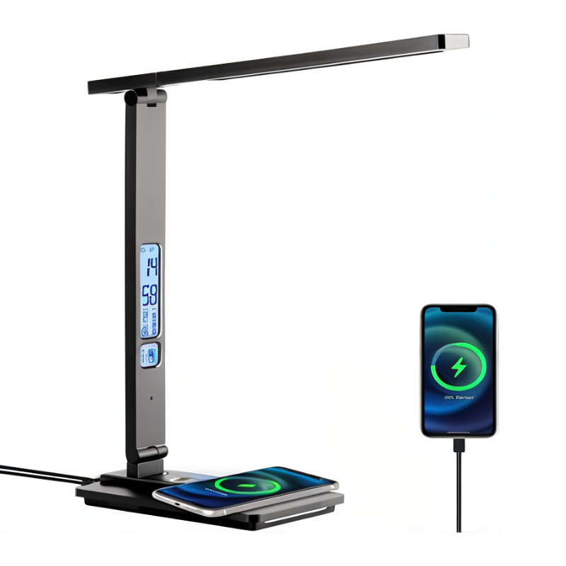 LED Desk Lamp with Wireless Charger and USB Port – Adjustable Lighting for Optimal Work Comfort | Sansoti