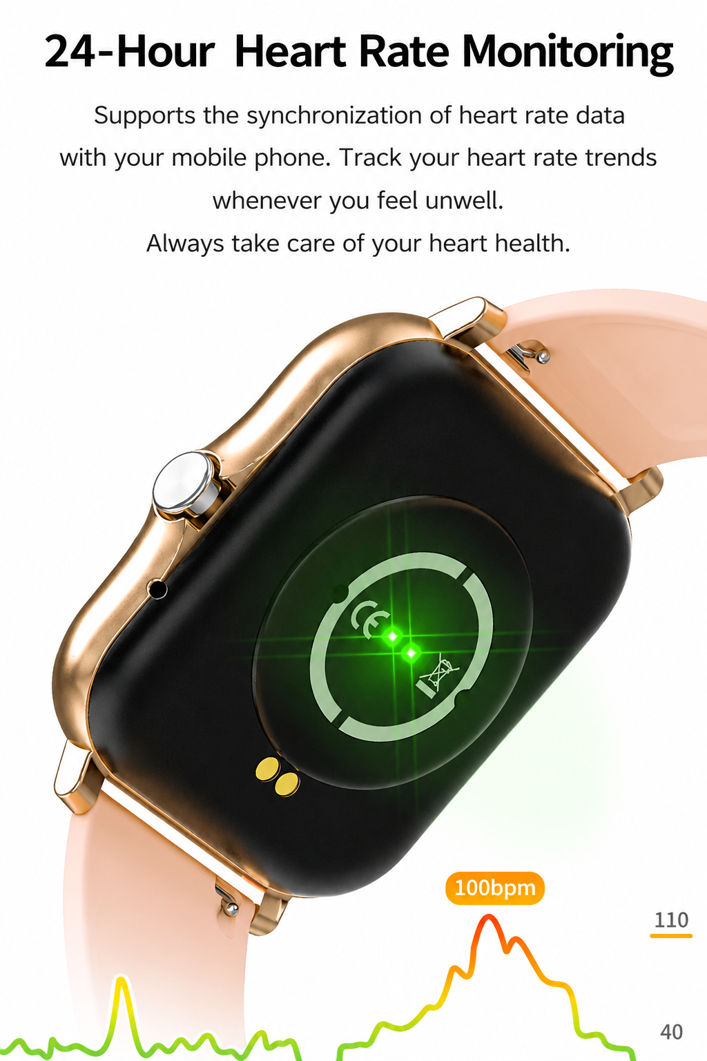 Smartwatch met Gezondheidsmeting en 10 Dagen Accuduur | Sansoti