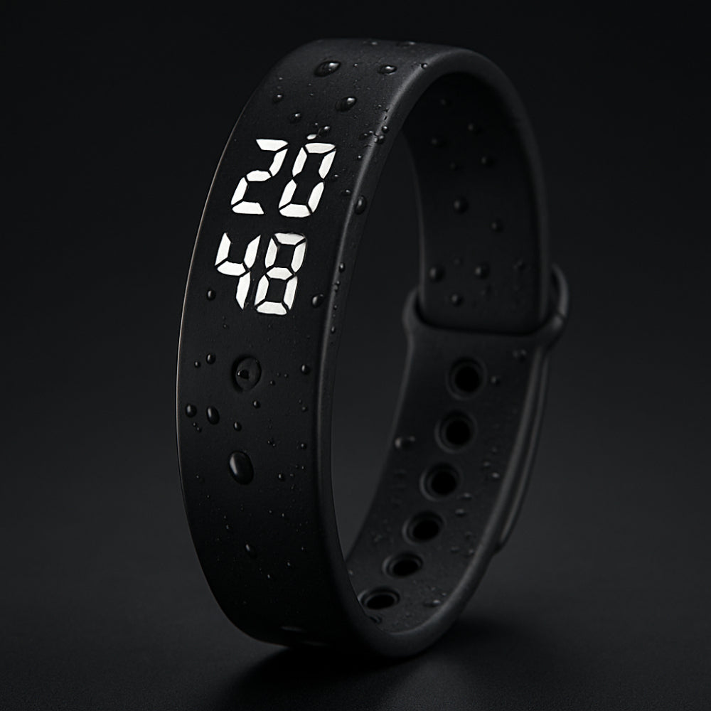 Digitaal Sporthorloge Waterdicht Siliconen Fitnesshorloge met Trillingsalarm en Temperatuurmeting | Sansoti