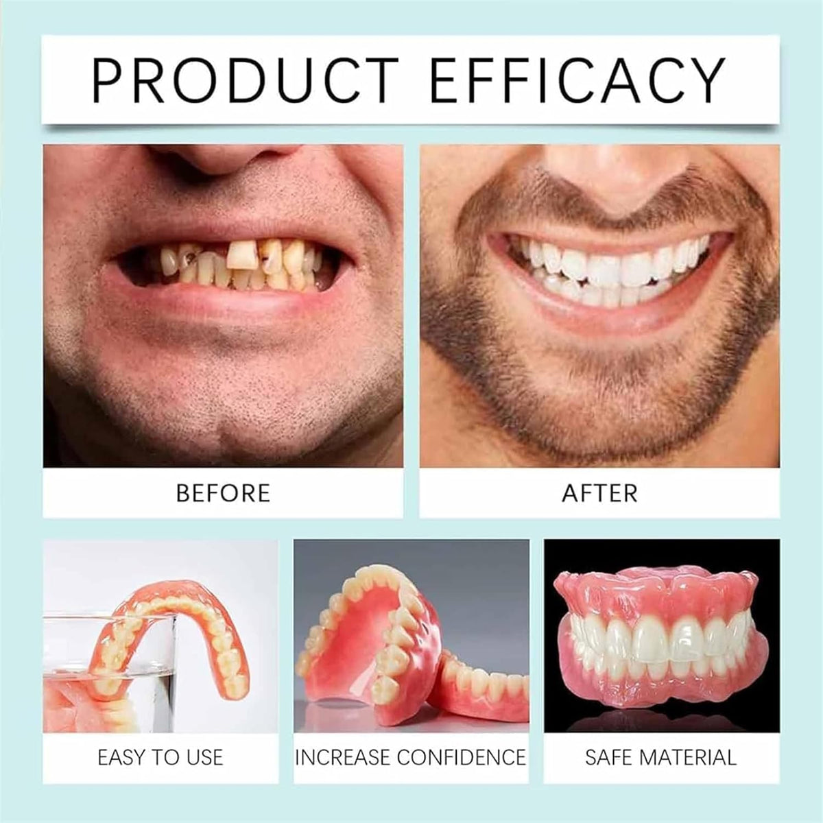 Adjustable Silicone Denture Natural Comfort Daily Use Hygienic Reliable Flexible | Sansoti