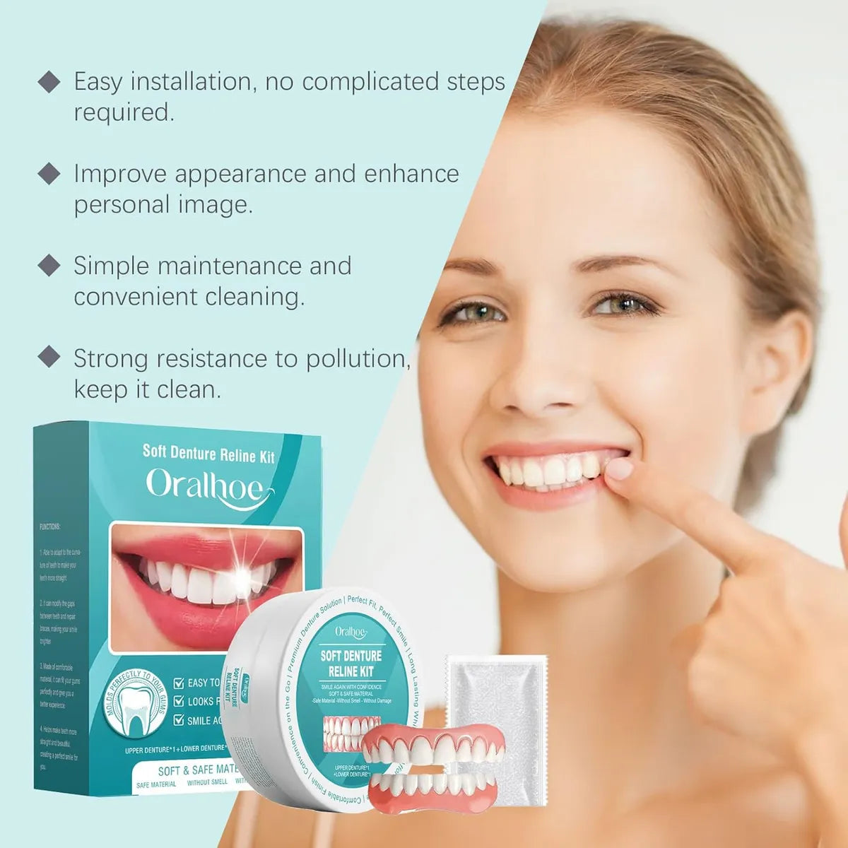 Adjustable Silicone Denture Natural Comfort Daily Use Hygienic Reliable Flexible | Sansoti