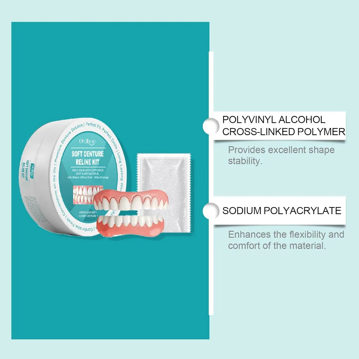 Adjustable Silicone Denture Natural Comfort Daily Use Hygienic Reliable Flexible | Sansoti