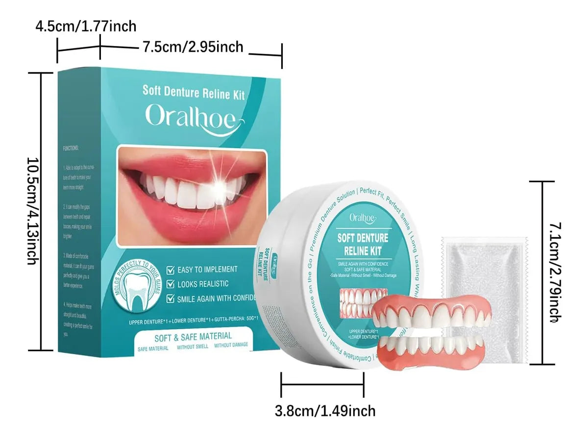 Adjustable Silicone Denture Natural Comfort Daily Use Hygienic Reliable Flexible | Sansoti