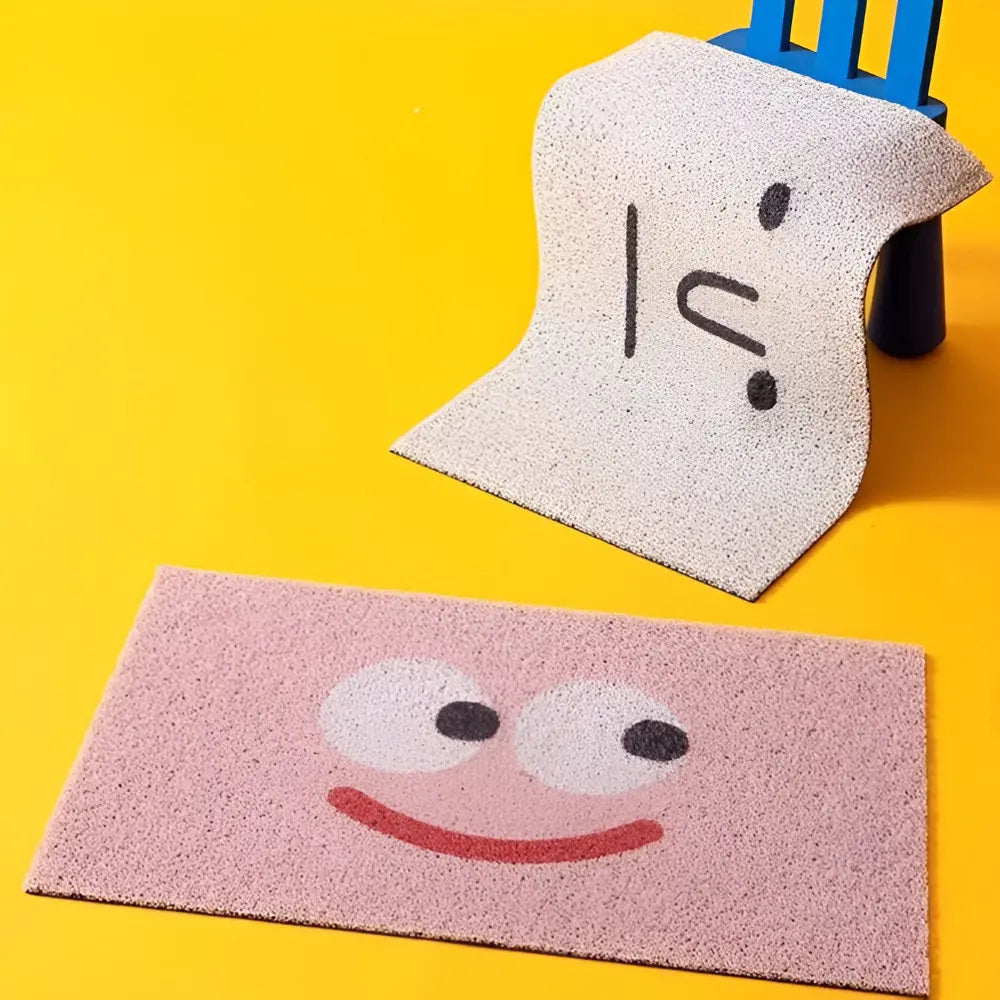 Deurmat met Smiley Opdruk 40×60 cm Antislip PVC Vloermat voor Entree Hal Voorportaal | Sansoti