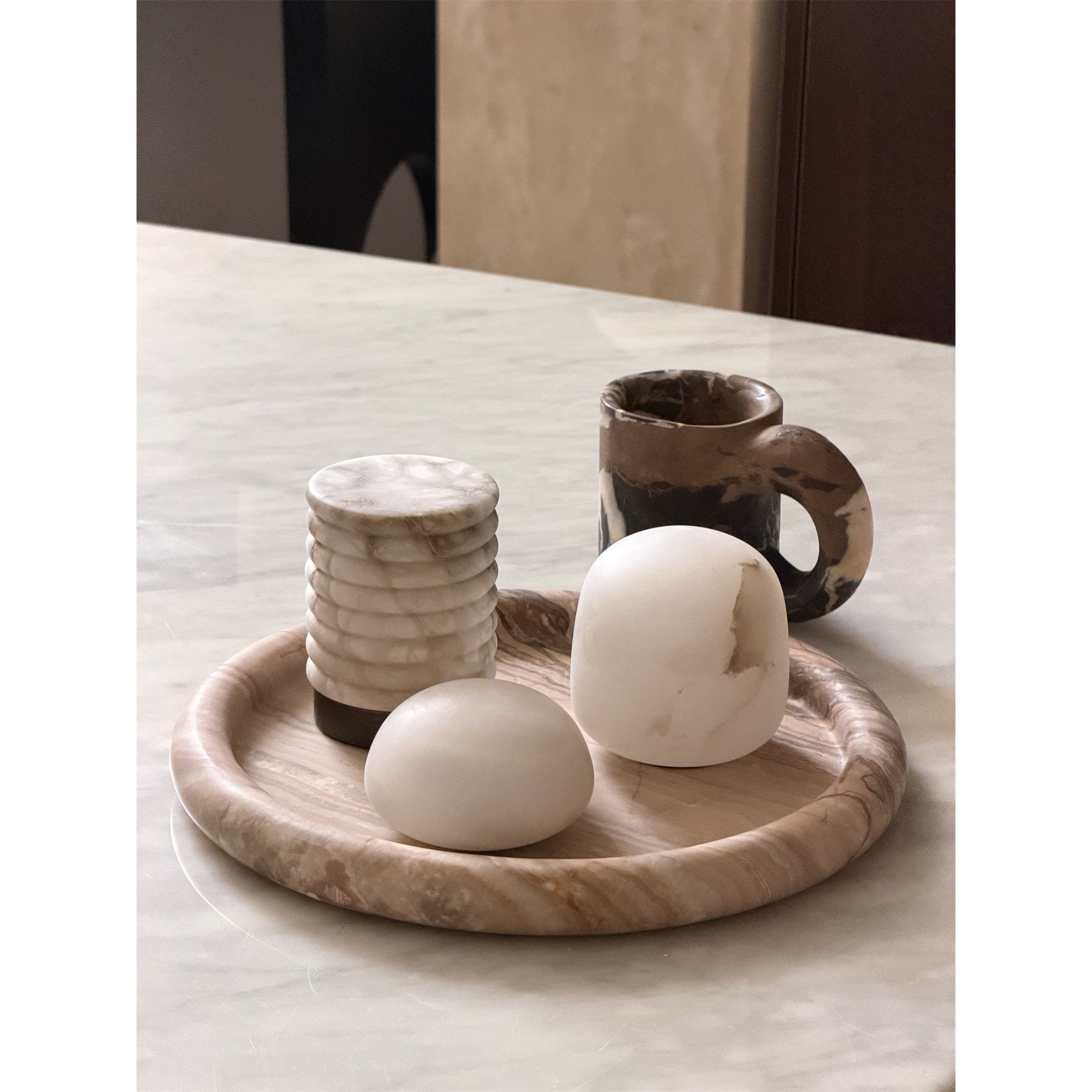 Mini Lampe de Table Albâtre avec Batterie Rechargeable – Éclairage d’Accent Sans Fil en Pierre Naturelle | Restfield