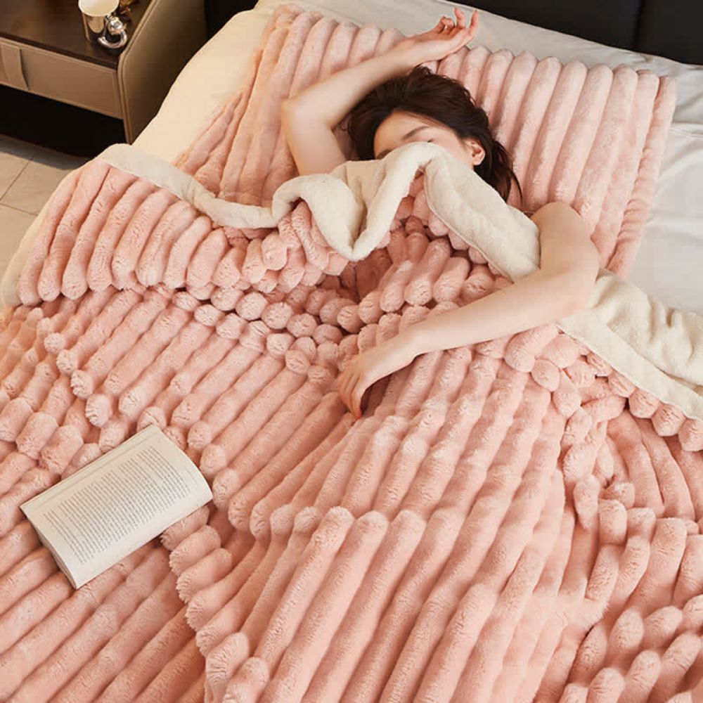 Plush Fleece Throw Double-Sided Microfiber 180x200 200x230 Cloud-Soft Warm Comfortable Living Room Bedroom Blanket | Sansoti