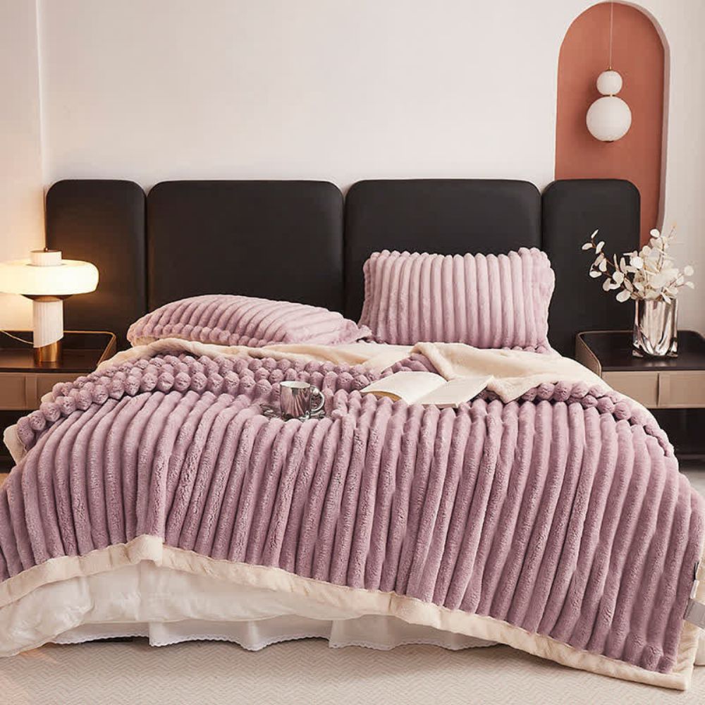 Plush Fleece Throw Double-Sided Microfiber 180x200 200x230 Cloud-Soft Warm Comfortable Living Room Bedroom Blanket | Sansoti