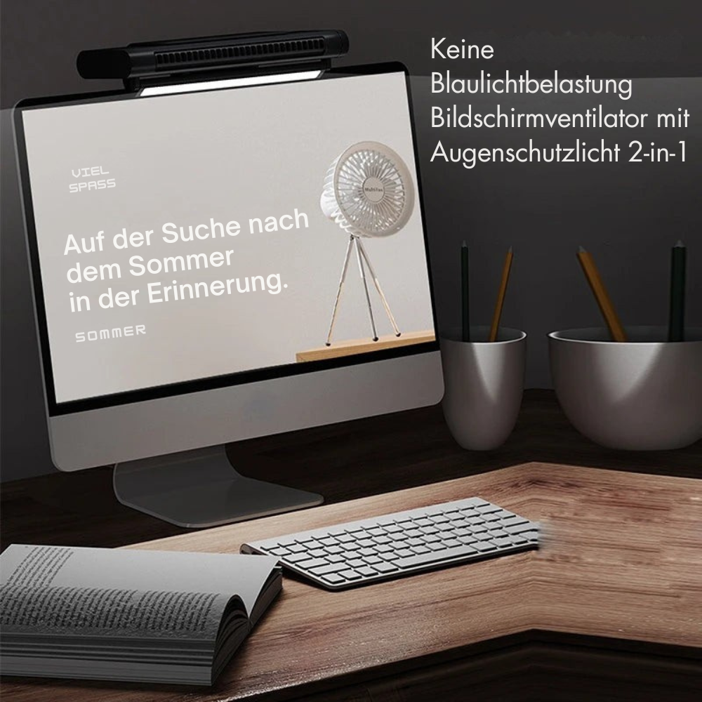 USB Ventilator Bladeloze Desktop Monitor Ventilator met Instelbare Luchtstroom 360° Draaibaar | Sansoti
