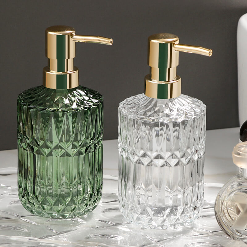 Glazen Zeepdispenser Transparant Pomp Badkamer Aanrecht Navulbaar Vloeibare Zeep Lotion Dispenser Wastafel Toilet Accessoire | Sansoti