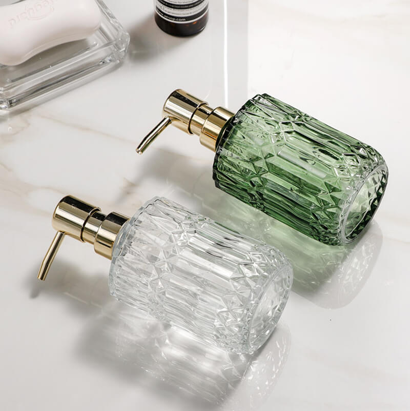 Glazen Zeepdispenser Transparant Pomp Badkamer Aanrecht Navulbaar Vloeibare Zeep Lotion Dispenser Wastafel Toilet Accessoire | Sansoti