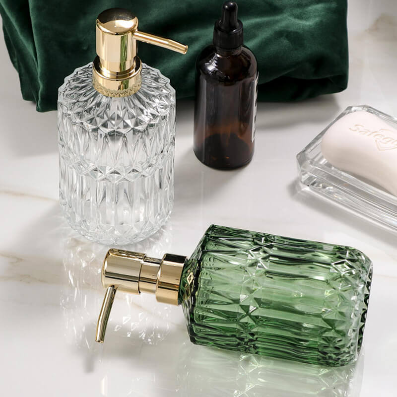 Glazen Zeepdispenser Transparant Pomp Badkamer Aanrecht Navulbaar Vloeibare Zeep Lotion Dispenser Wastafel Toilet Accessoire | Sansoti