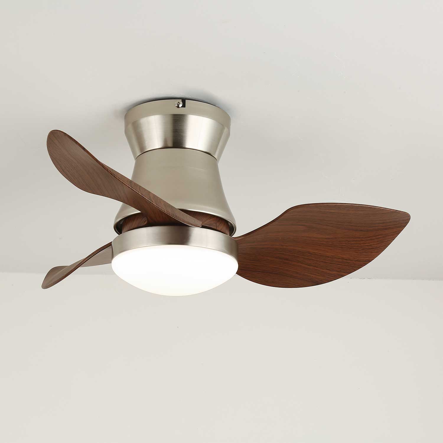 Moderne Plafondventilator met Verlichting – Hout & Metaal ø60×30cm | Sansoti