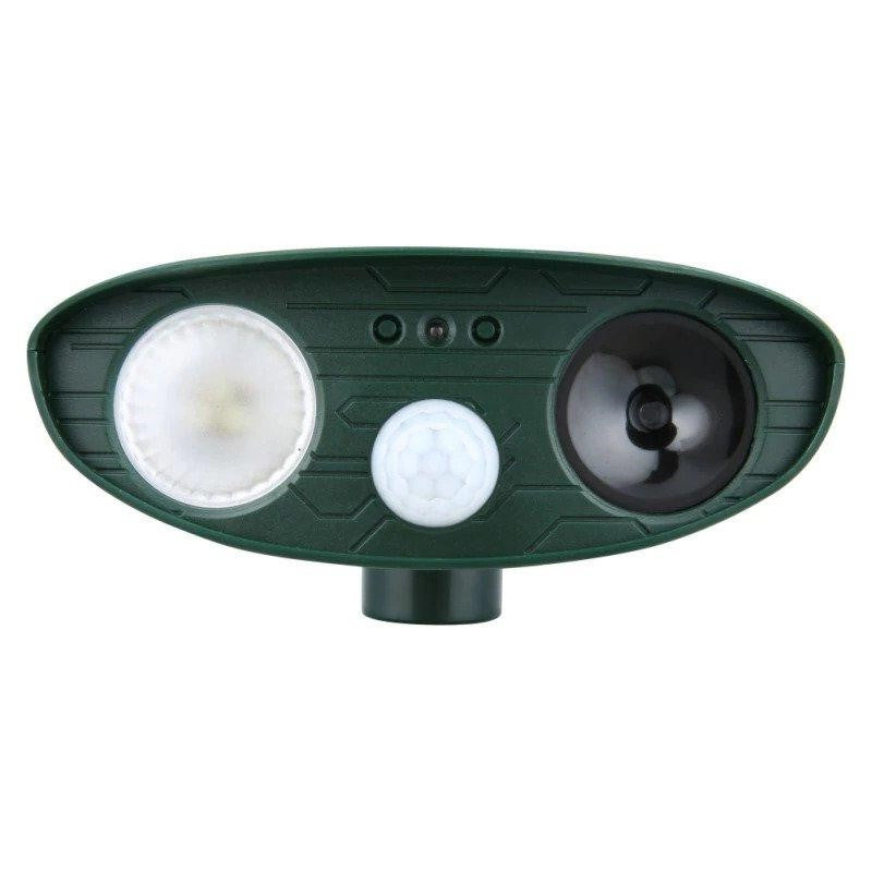 Ultraschall-Tiervertreiber mit Solarenergie und blinkendem LED-Licht, wasserdicht, für Garten und Rasen, Reichweite 225m² | Sansoti