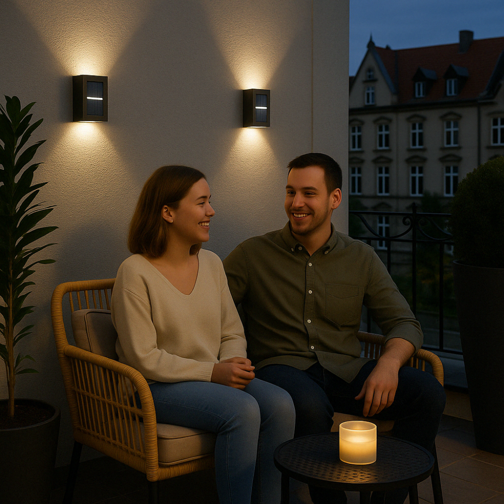 LED Solar Buitenlamp Draadloos Warmwit 3000K Weerbestendig IP65 Bewegingssensor Wandverlichting Terras Tuin Balkon Energiezuinig Tuinverlichting 8 Uur Accuduur | Sansoti