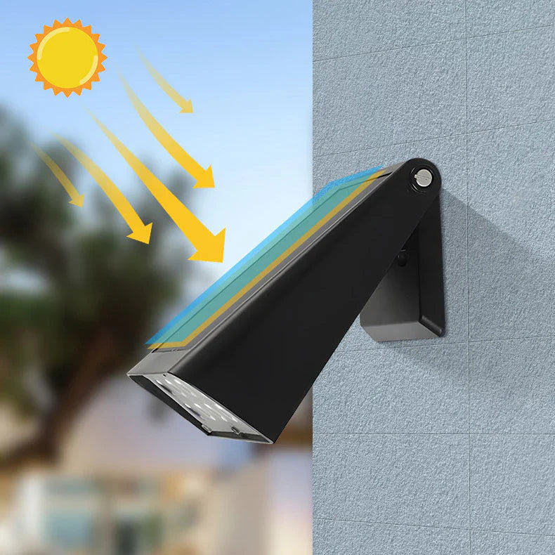 Solar wall lamp LED warm white rectangular black for facade garden modern IP65 waterproof ambient light | Sansoti