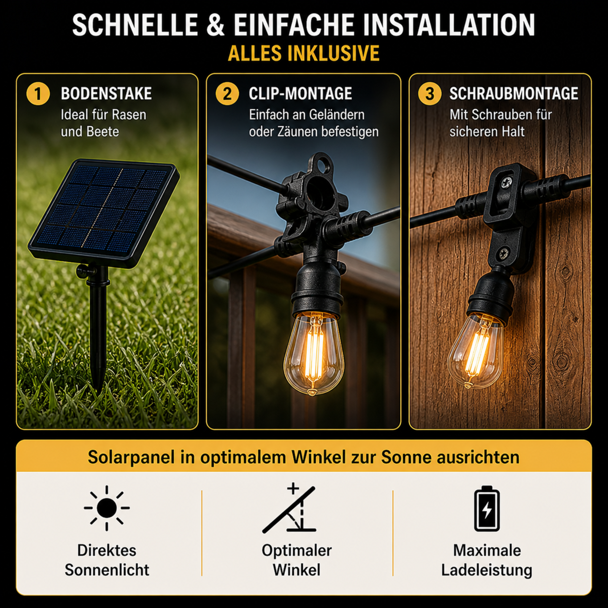 Solar LED Lichtsnoer 5-10m Outdoor Waterdicht Tuinverlichting Camping Decoratie | Sansoti