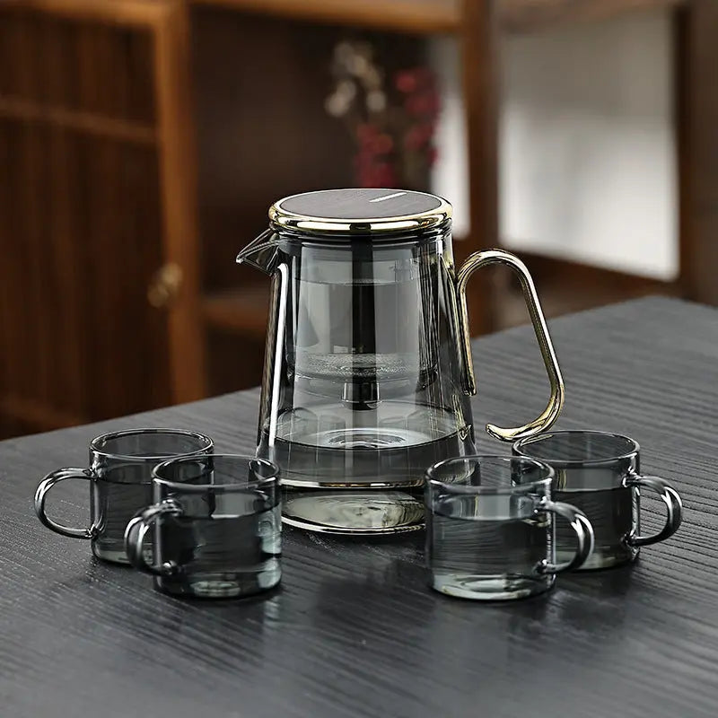 Glazen Theepot Magnetisch Filter Borosilicaat RVS 700ml Losse Thee Keuken | Sansoti